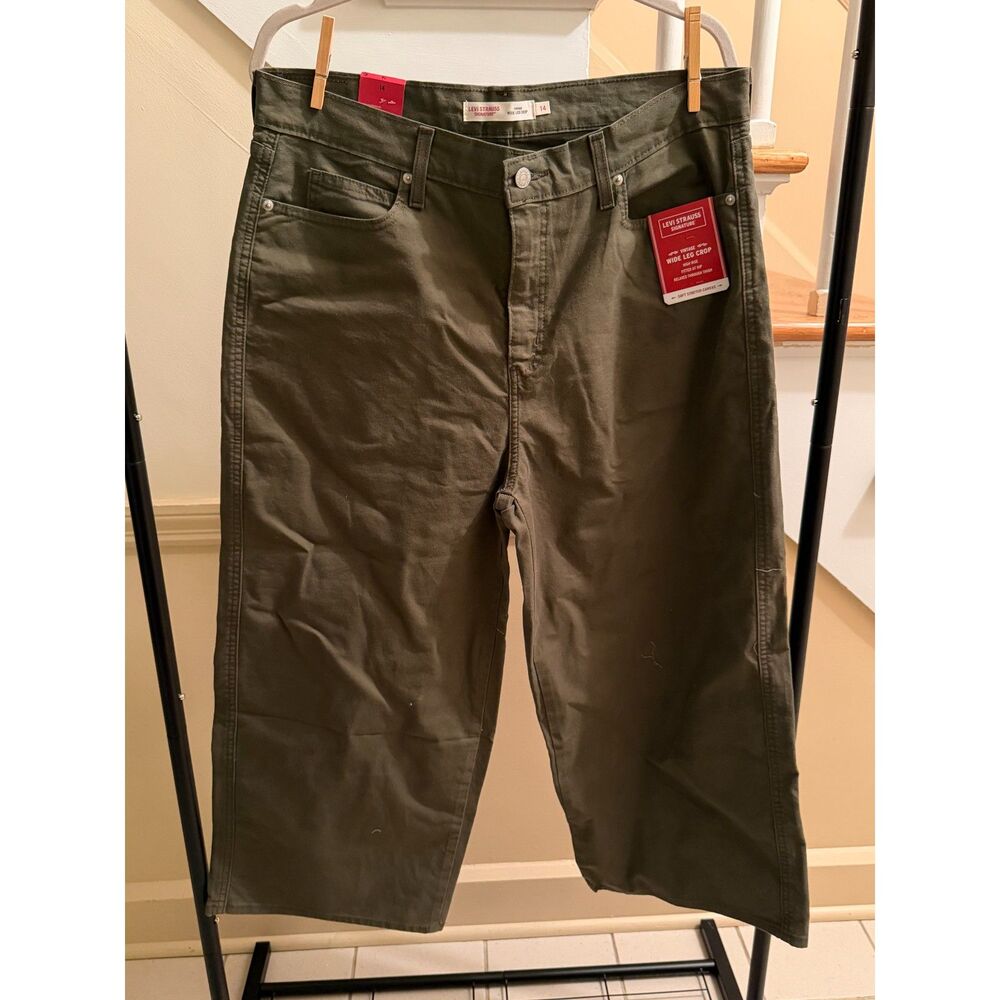 Hunter Green Levi Wide Leg Cropped Pant